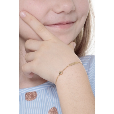 18k yellow gold bracelet with small hear charm