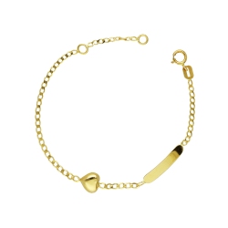 18k yellow gold bracelet with small hear charm