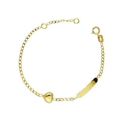 18k yellow gold bracelet with small hear charm