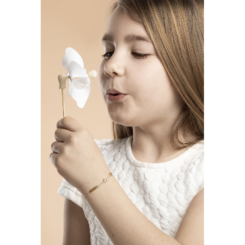 Child bracelet in 18k yellow gold with 2 dolphins