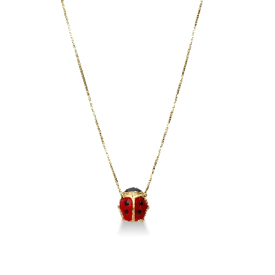 Enameled ladybug pendant
