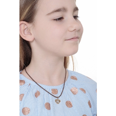 18k yellow gold heart pendant with 18k white gold angel