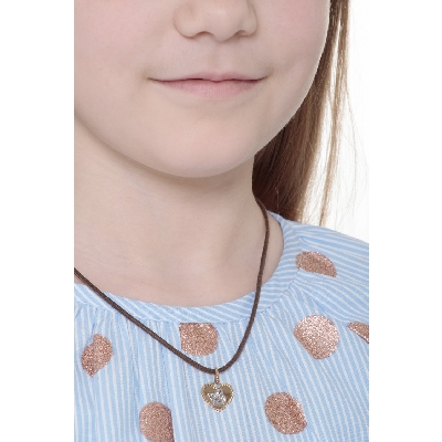 18k yellow gold heart pendant with 18k white gold angel