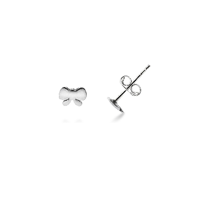 18k white gold ribbon earrings