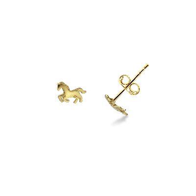 18k yellow gold horse earrings