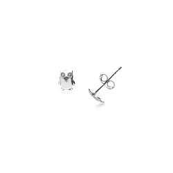 18k white gold owl earrings 