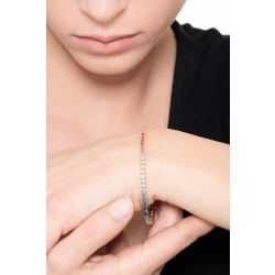 Bracciale con Zaffiri Rainbow Tennis Uomo Donna 2