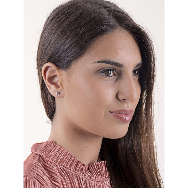 18k white gold toy horse earrings with diamonds