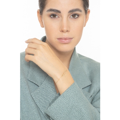 18k yellow gold bracelet with 3 flowers