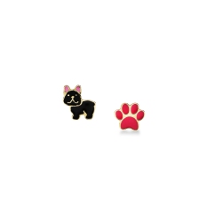 Set Di 3 Paia Di Orecchini A Forma Di Bulldog Francese In Argento Sterling 925 - Gioielli A Tema Cane Per Donna E Bambina, In Confezione Regalo, 7x8 Mm, Argento