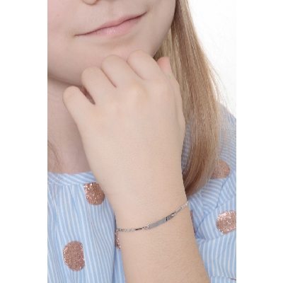 18k white gold bracelet with engravable platelet