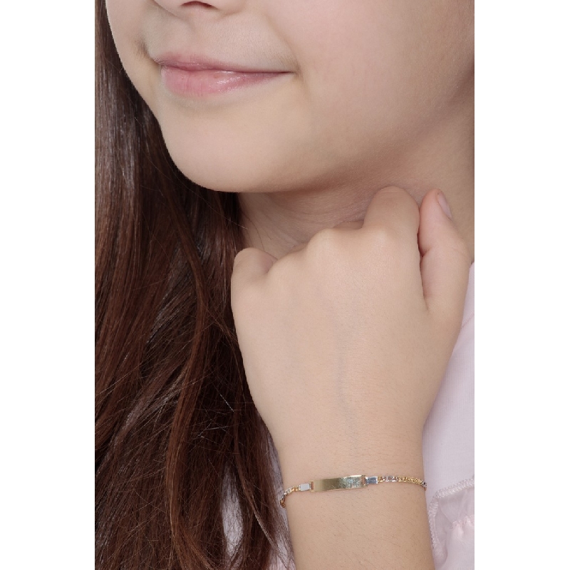 Bracciale in oro bianco e giallo 18k cm 14,5