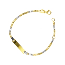 Bracciale in oro bianco e giallo 18k cm 14,5