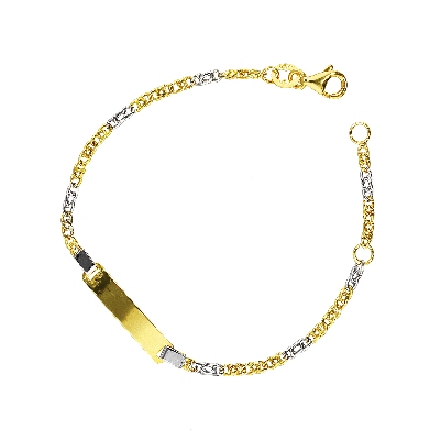 Bracciale in oro bianco e giallo 18k cm 14,5