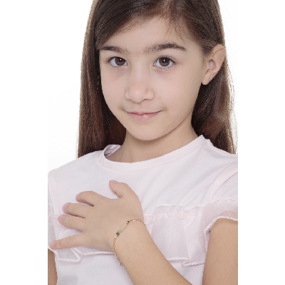 18k yellow gold thin bracelet with engravable platelet