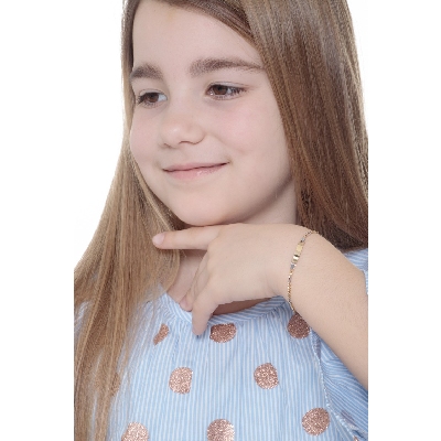 Baptism bracelet in 18k yellow and white gold 