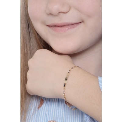 Baptism bracelet in 18k yellow and white gold 