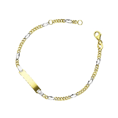 Baptism bracelet in 18k yellow and white gold 