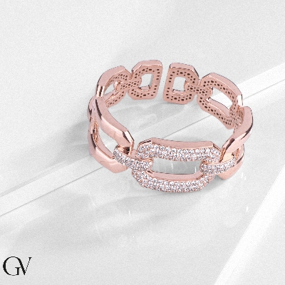 Iced Out Bracelet Rose Gold and Diamonds