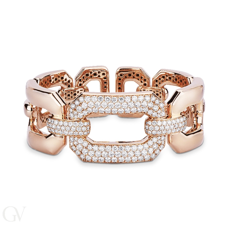 Iced Out Bracelet Rose Gold and Diamonds