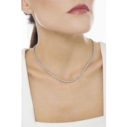 Collana tennis lineare in oro bianco 18k con diamanti 2