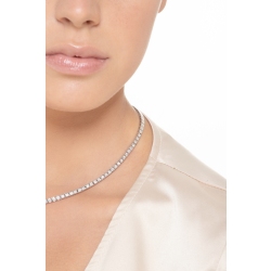 Collana tennis lineare con diamanti in oro bianco 18k 2