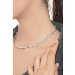 Diamond tennis necklace in 18k white gold 2
