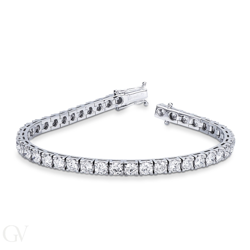 Tennis bracelet in 18k white gold with diamonds