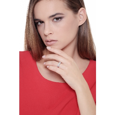 5 diamonds half eternity ring ct 2 white gold 18k