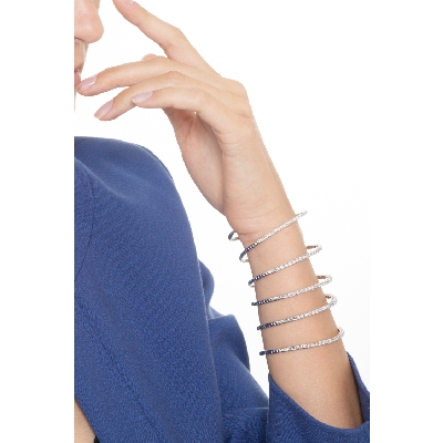 18k white gold spring bracelet with diamonds 