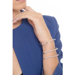 18k white gold semirigid spiral bracelet with diamonds 2