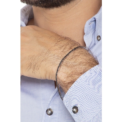 Bracciale Tennis in oro Bianco 18k con diamanti neri