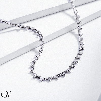 Fancy tennis necklace with diamonds
