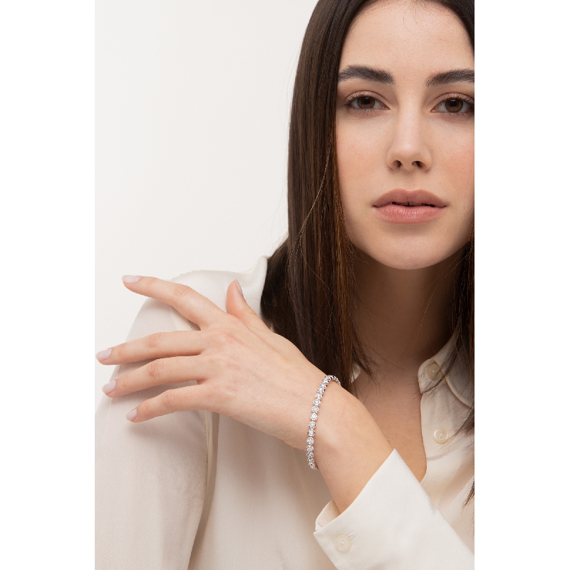 Bracciale Tennis Donna Diamanti Oro Bianco 18k