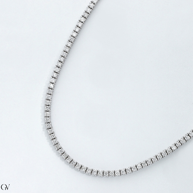 Tennis necklace in white gold 18k with diamonds