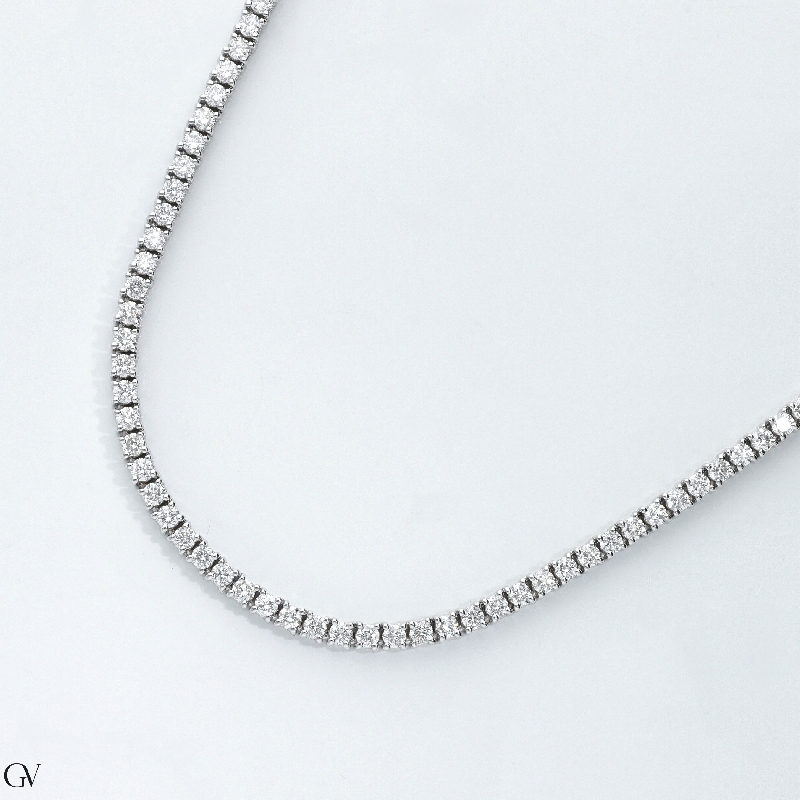 Tennis necklace in white gold 18k with diamonds