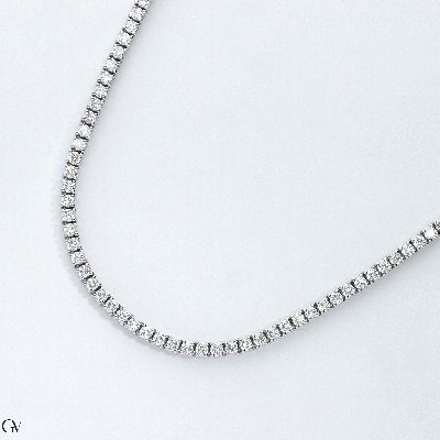 Tennis necklace in white gold 18k with diamonds