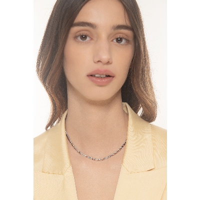 Tennis necklace in white gold 18k with diamonds