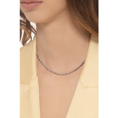Tennis necklace in white gold 18k with diamonds