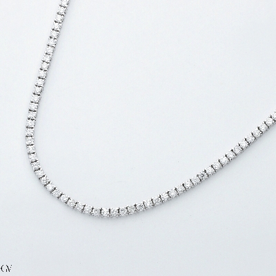 18k white gold tennis necklace with diamonds