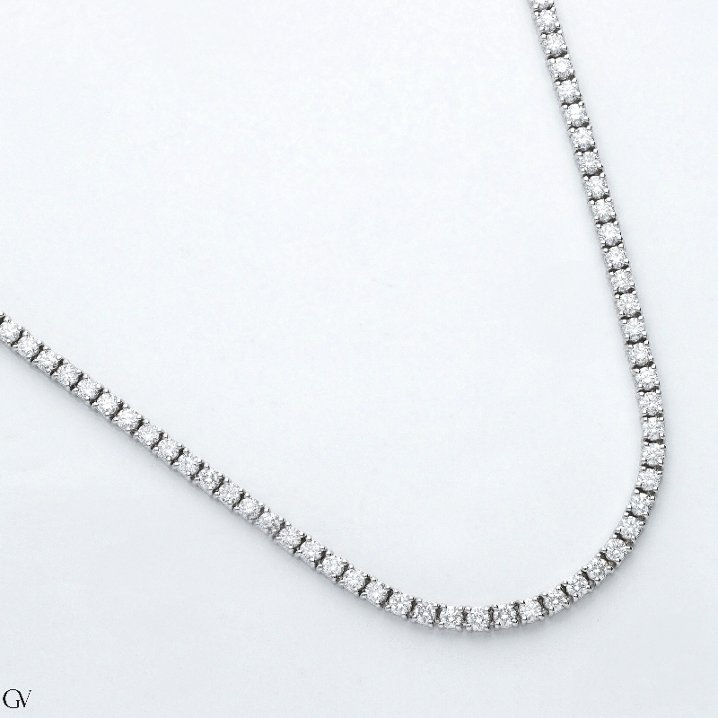 Tennis necklace in white gold 18k with diamonds