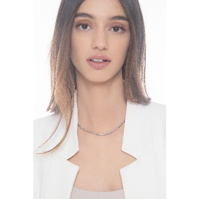 Tennis necklace in white gold 18k with diamonds