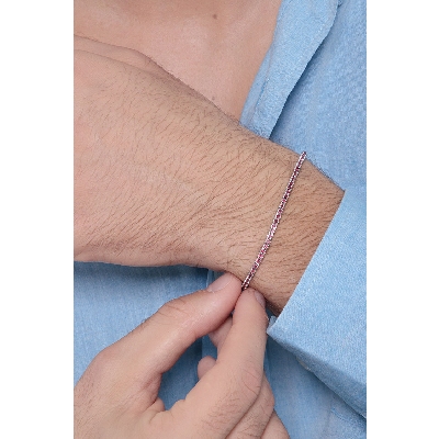 18k white gold tennis bracelet with rubies