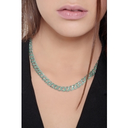 Cuban chain in 18k yellow gold with emeralds 2