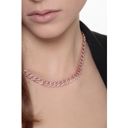 Collana maglia groumette in oro rosa 18k con Zaffiri Rosa 2