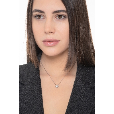 Collana Punto Luce in oro Bianco 18k con diamante ct 0,90
