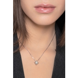 Collana Punto Luce in oro Bianco 18k con diamante ct 0,90 2