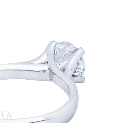 Anello di fidanzamento Sogno oro bianco 18k 0,90 ct 