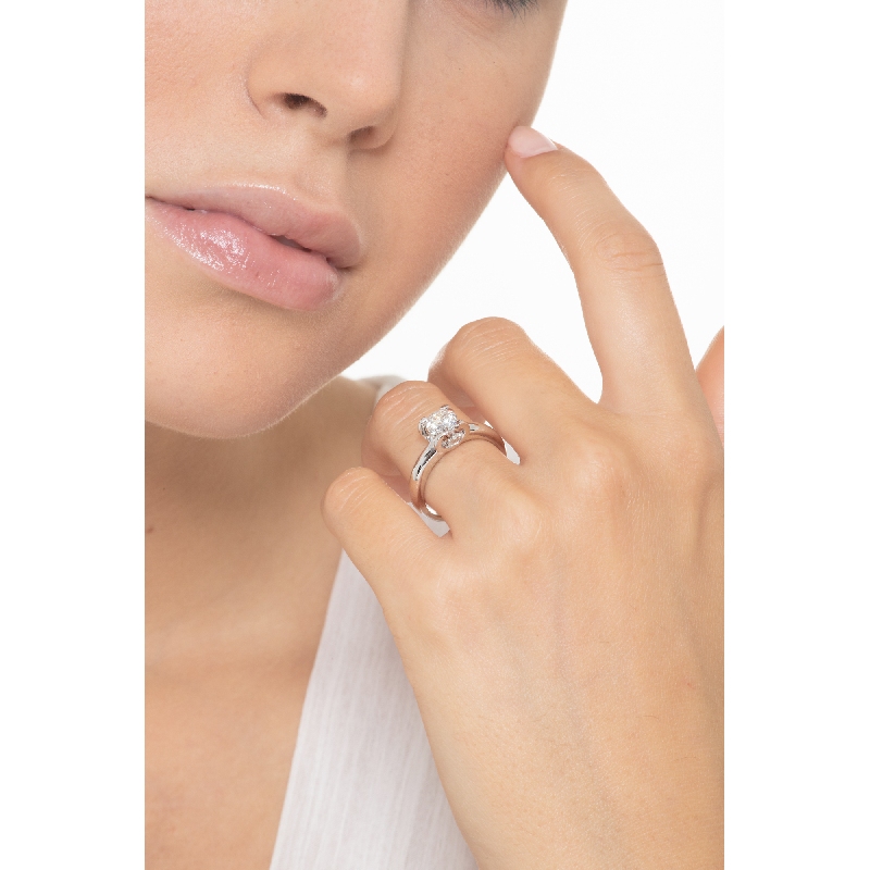  Anello Fidanzamento Legame con diamante 0,90 ct 