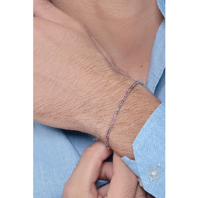 Bracciale Tennis in oro Bianco 18k con Rubini